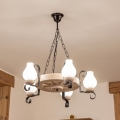 Brilagi - ROATA Kronleuchter an Kette, 5-flammig (E14, max. 40 W), 230 V, Eiche