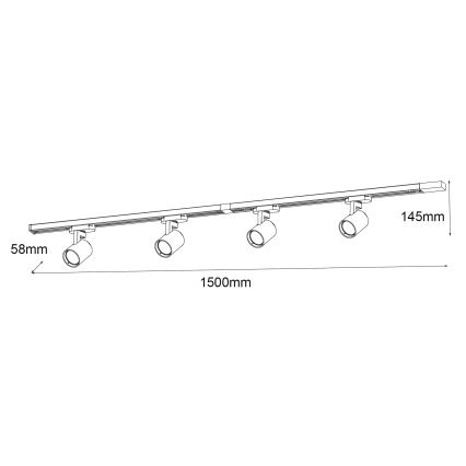 Brilagi - Schienen-Spot HUSKY 4xGU10/10W/230V schwarz/gold