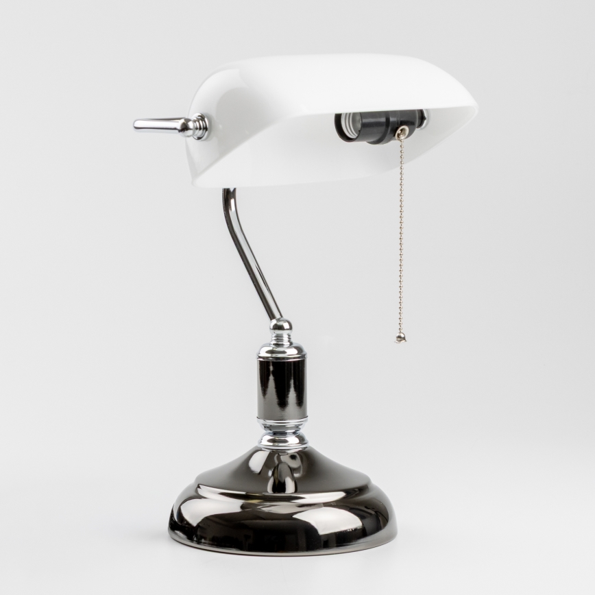 Brilagi - Schreibtischlampe BANK OFFICE 1xE27/60W/230V schwarz/silber/weiß