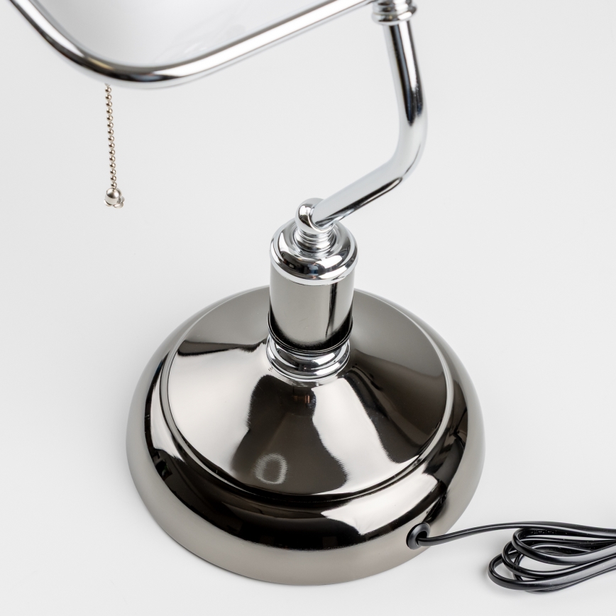 Brilagi - Schreibtischlampe BANK OFFICE 1xE27/60W/230V schwarz/silber/weiß