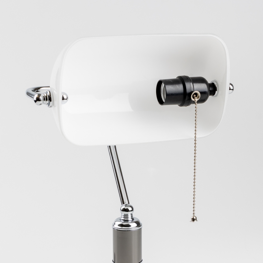 Brilagi - Schreibtischlampe BANK OFFICE 1xE27/60W/230V schwarz/silber/weiß