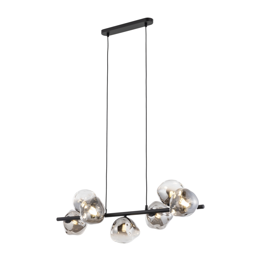 Brilagi - Seil-Pendelleuchte VULCANO 7xG9/8W/230V schwarz/rauchschwarz