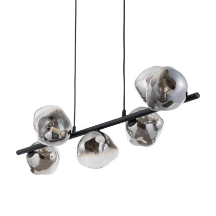 Brilagi - Seil-Pendelleuchte VULCANO 7xG9/8W/230V schwarz/rauchschwarz