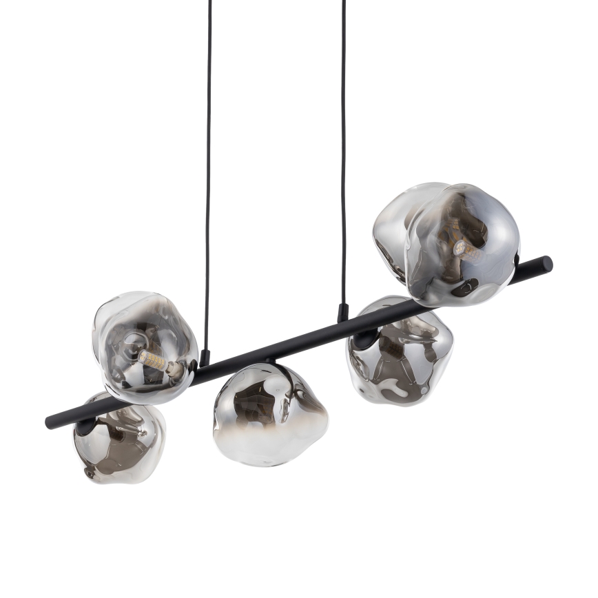 Brilagi - Seil-Pendelleuchte VULCANO 7xG9/8W/230V schwarz/rauchschwarz