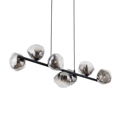 Brilagi - Seil-Pendelleuchte VULCANO 7xG9/8W/230V schwarz/rauchschwarz