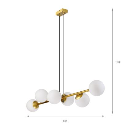 Brilagi - Seilpendelleuchte MALONY 6xE14/20W/230V goldfarben