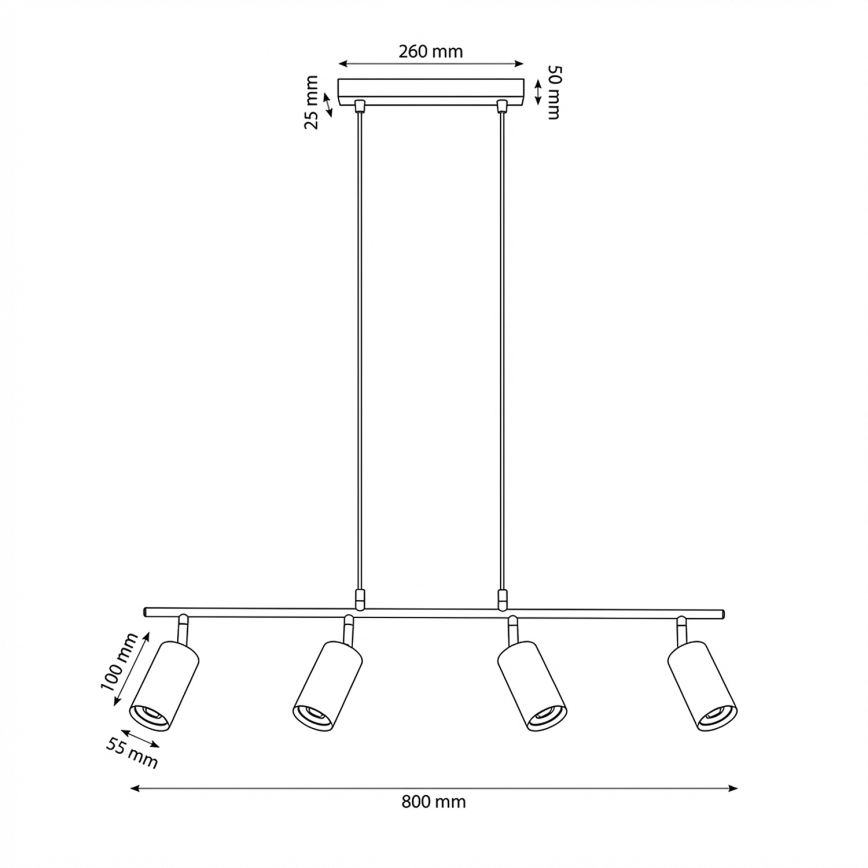 Brilagi - Seilpendelleuchte SELE 4xGU10/30W/230V beige