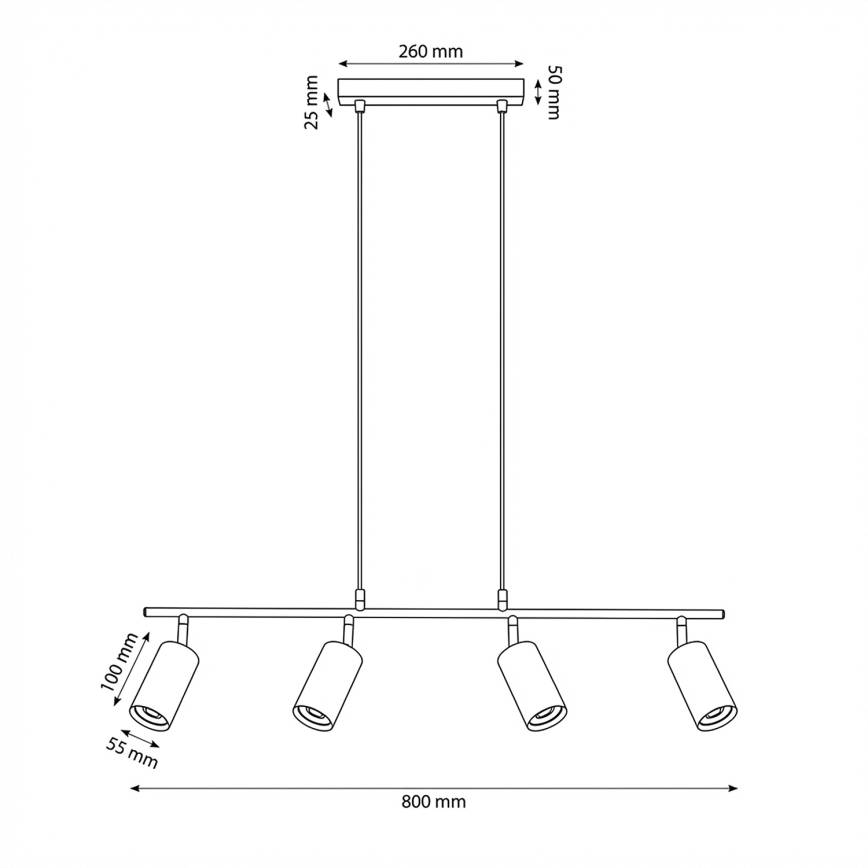 Brilagi - Seilpendelleuchte SELE 4xGU10/30W/230V schwarz