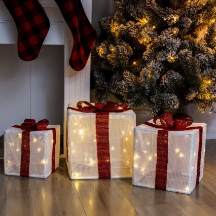 Brilagi - SET 3x LED Außen-Weihnachtsdekoration LED/2,6W/3xAA IP44 Geschenke