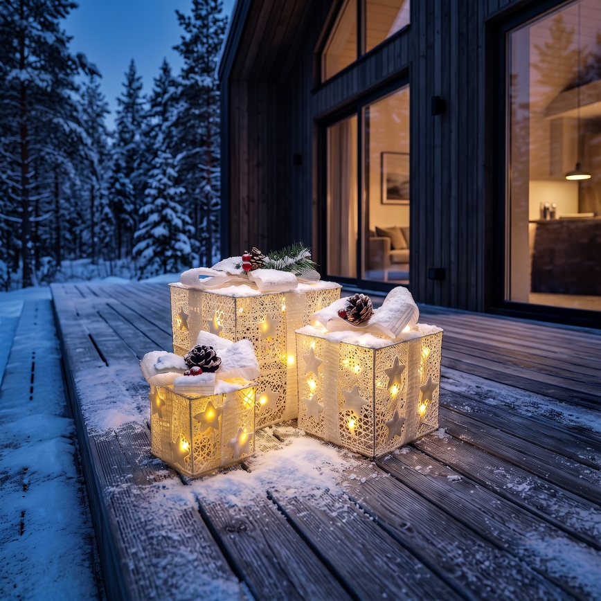BRILAGI - SET 3x LED Weihnachtsdekoration für den Außenbereich LED/230V IP44 Geschenke