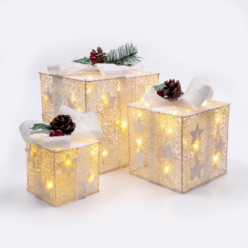 BRILAGI - SET 3x LED Weihnachtsdekoration für den Außenbereich LED/230V IP44 Geschenke