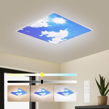 Brilagi - SLIMFRAME dimmbare LED-Deckenleuchte LED/58W/230V 60x60 cm 3000-6000K silber/blau + Fernbedienung