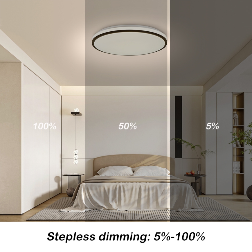 Brilagi - Dimmbare SMART LED-Deckenleuchte, 36 W, 230 V, Ø 48 cm, 3000–6000 K, Wi-Fi (Tuya), Beacon + Fernbedienung