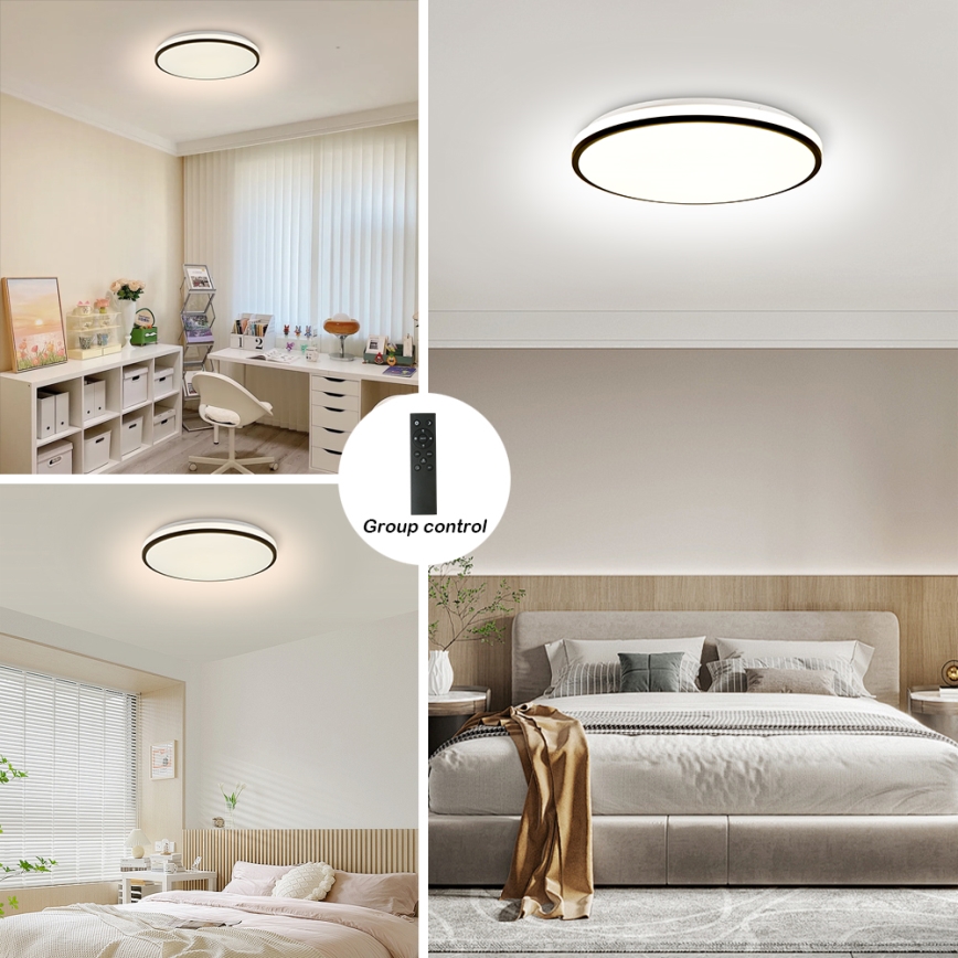 Brilagi - Dimmbare SMART LED-Deckenleuchte, 36 W, 230 V, Ø 48 cm, 3000–6000 K, Wi-Fi (Tuya), Beacon + Fernbedienung