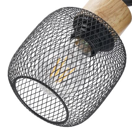 Brilagi - Spotleuchte BASKLITE 3xE27/15W/230V Holz/Schwarz