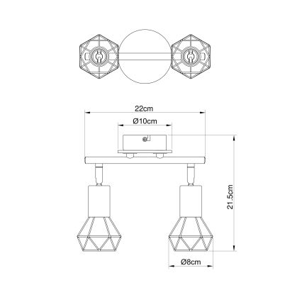 Brilagi - Spotleuchte CAGE 2xE14/40W/230V