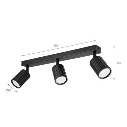 Brilagi - Spotleuchte CRISPINA 3xGU10/10W/230V schwarz