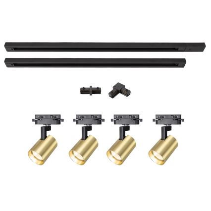 Brilagi - Spotleuchte für Schienensystem HUSKY 4xGU10/10W/230V schwarz/gold