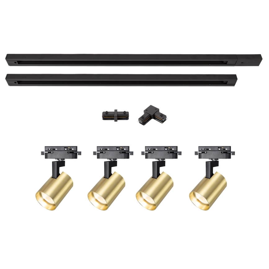 Brilagi - Spotleuchte für Schienensystem HUSKY 4xGU10/10W/230V schwarz/gold