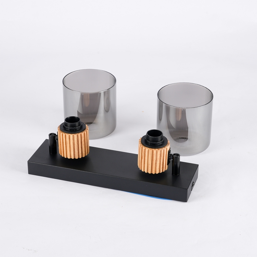 Brilagi - Spotleuchte HYGGE 2xE14/15W/230V schwarz/rauchfarben