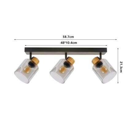 Brilagi - Spotleuchte HYGGE 2xE14/15W/230V schwarz/rauchfarben