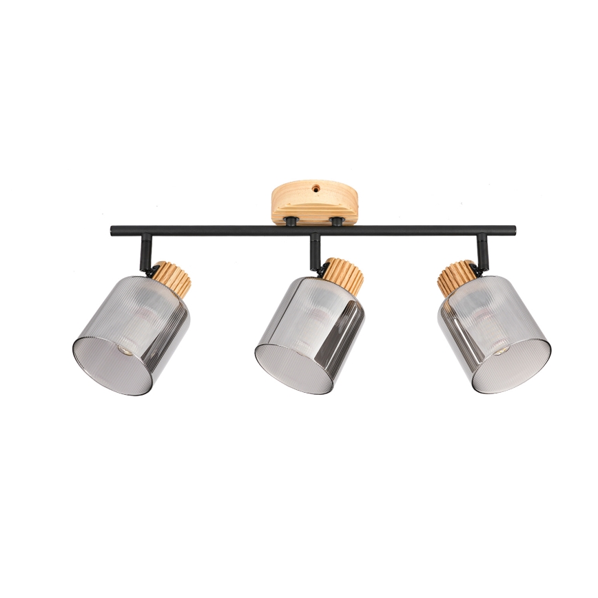 Brilagi - Spotleuchte HYGGE 3xE14/15W/230V Holz/rauchfarben