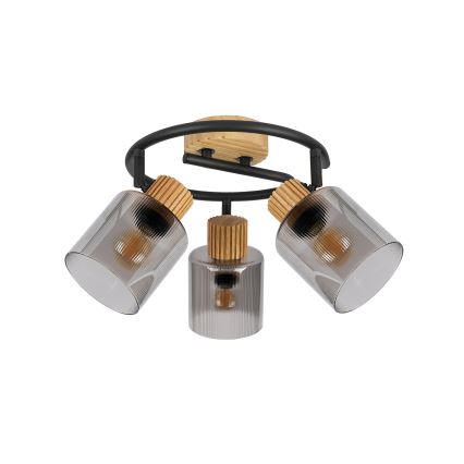 Brilagi - Spotleuchte HYGGE 3xE14/15W/230V Holz/rauchfarben