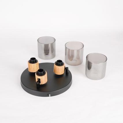 Brilagi - Spotleuchte HYGGE 3xE14/15W/230V schwarz/rauchfarben