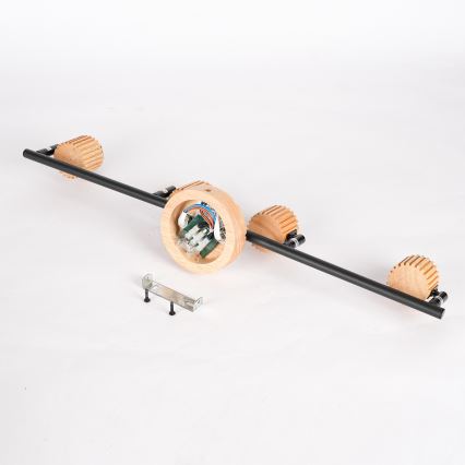 Brilagi - Spotleuchte HYGGE 4xE14/15W/230V Holz/rauchfarben