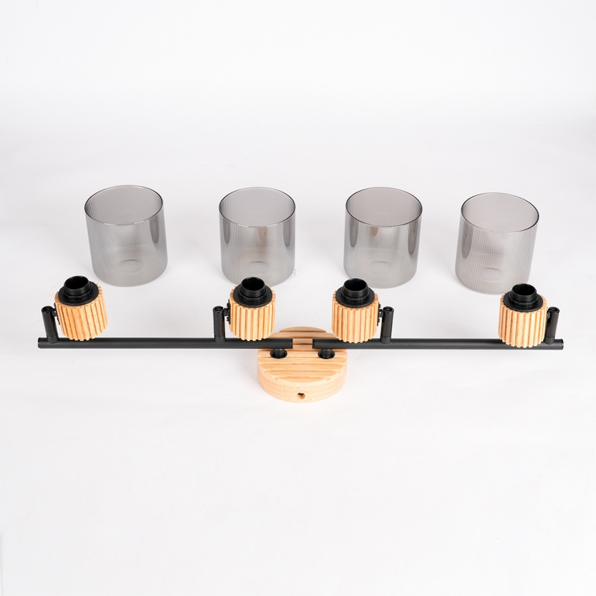 Brilagi - Spotleuchte HYGGE 4xE14/15W/230V Kautschukbaum/rauchgrau