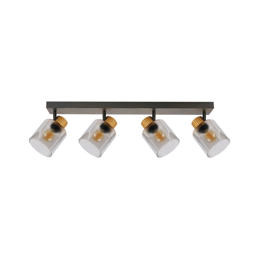Brilagi - Spotleuchte HYGGE 4xE14/15W/230V schwarz/rauchfarben