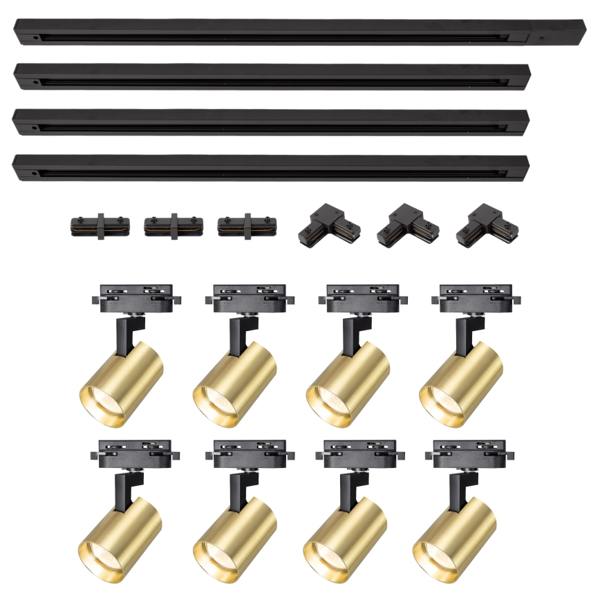 Brilagi - Spotleuchte im Schienensystem HUSKY 8xGU10/10W/230V schwarz/gold