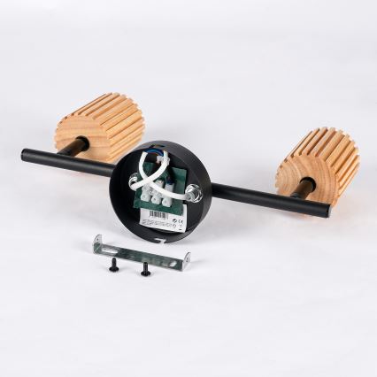 Brilagi - Spotleuchte MODERN WOOD 2xGU10/8W/230V Holz/Schwarz