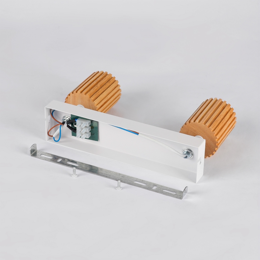 Brilagi - Spotleuchte MODERN WOOD 2xGU10/8W/230V Holz/weiß