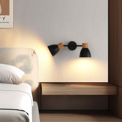 Brilagi - Spotleuchte ODENSE 2xE14/10W/230V Holz/Schwarz