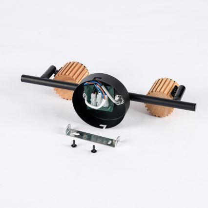 Brilagi - Spotleuchte ODENSE 2xE14/10W/230V Holz/Schwarz