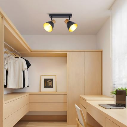 Brilagi - Spotleuchte ODENSE 2xE14/10W/230V Holz/schwarz