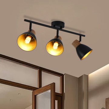 Brilagi - Spotleuchte ODENSE 3xE14/10W/230V Holz/Schwarz