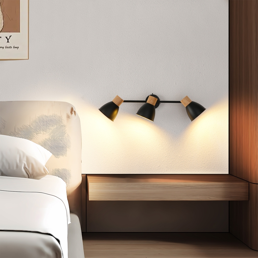 Brilagi - Spotleuchte ODENSE 3xE14/10W/230V Holz/Schwarz