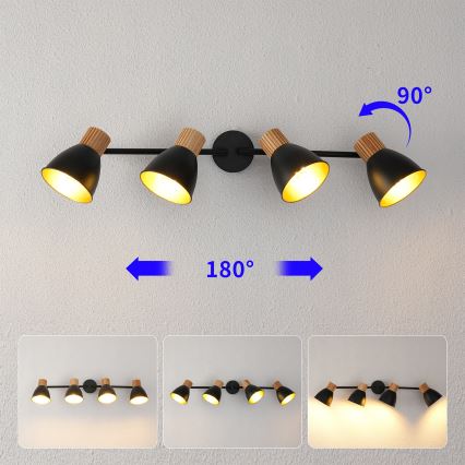 Brilagi - Spotleuchte ODENSE 4xE14/10W/230V Holz/Schwarz