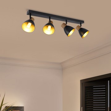 Brilagi - Spotleuchte ODENSE 4xE14/10W/230V Holz/Schwarz