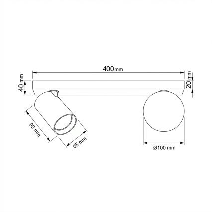 Brilagi - Spotleuchte SELE BALL 1xGU10/30W/230V + 1xG9/10W schwarz