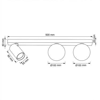 BRILAGI - Spotleuchte SELE BALL 1xGU10/30W/230V + 2xG9/10W schwarz