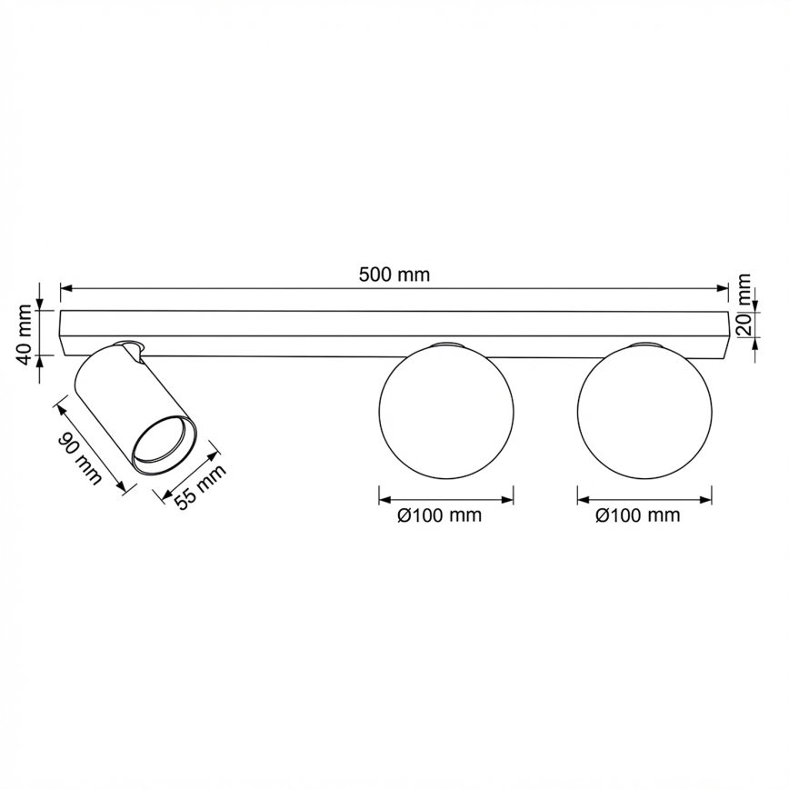 Brilagi - Spotleuchte SELE BALL 1xGU10/30W/230V + 2xG9/10W, weiß