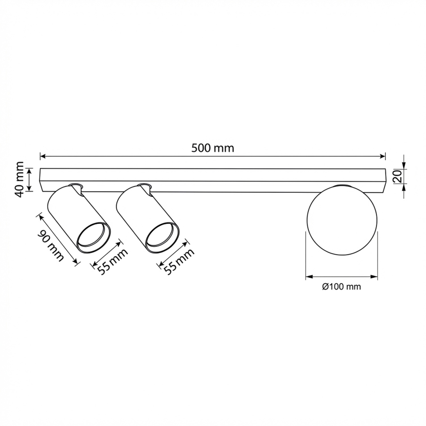 BRILAGI - Spotleuchte SELE BALL 2xGU10/30W/230V + 1xG9/10W, schwarz