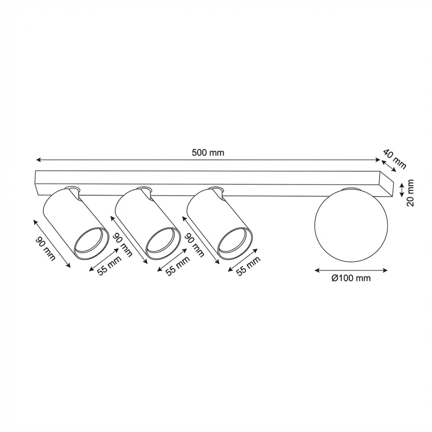Brilagi - Spotleuchte SELE BALL 3xGU10/30W/230V + 1xG9/10W beige