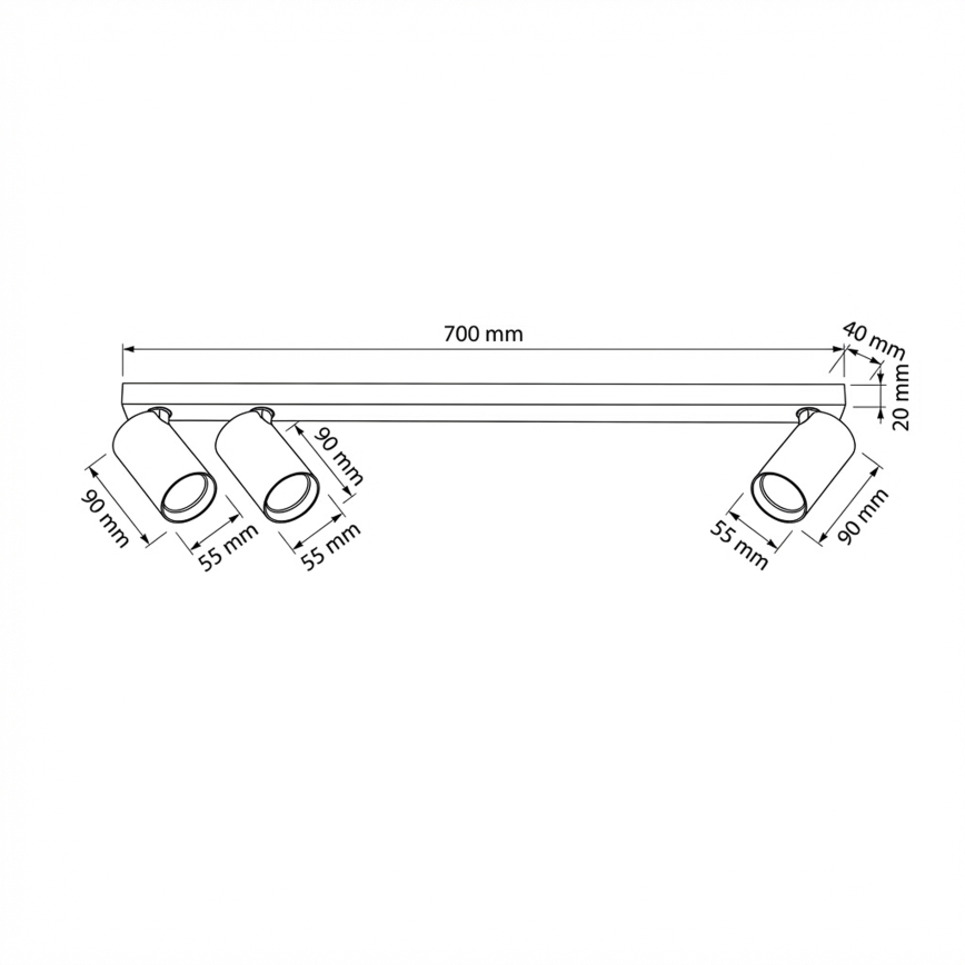 Brilagi - Spotleuchte SELE LONG 3xGU10/30W/230V Beige