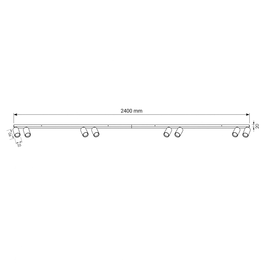 BRILAGI - Spotleuchte SELE LONG 8xGU10/30W/230V beige