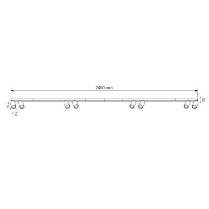 BRILAGI - Spotleuchte SELE LONG 8xGU10/30W/230V schwarz