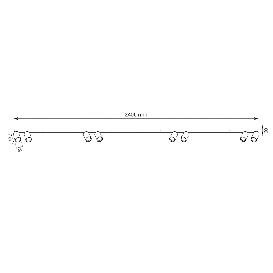 BRILAGI - Spotleuchte SELE LONG 8xGU10/30W/230V schwarz